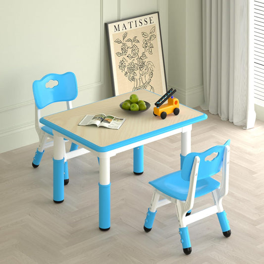 LulliSpace 3 Color Kids Table and 2 Chairs Set