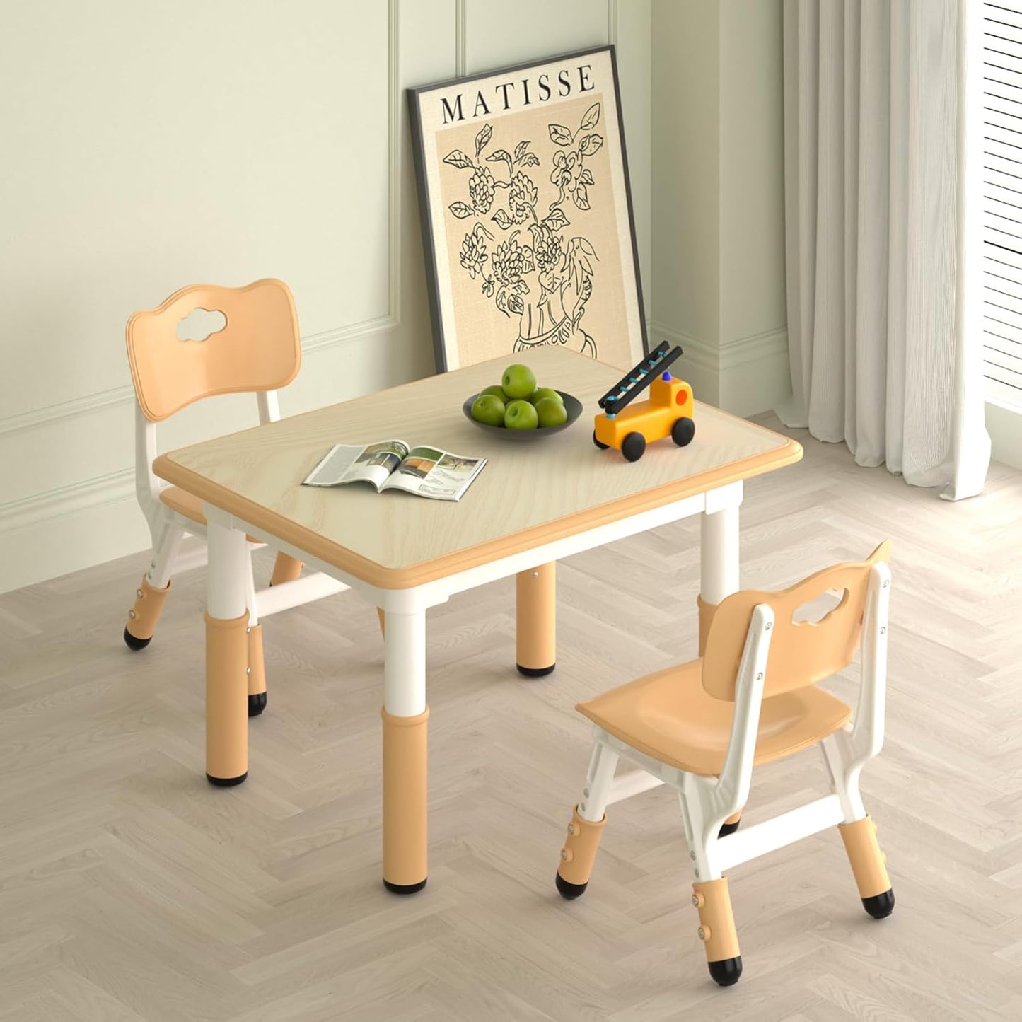 LulliSpace 3 Color Kids Table and 2 Chairs Set