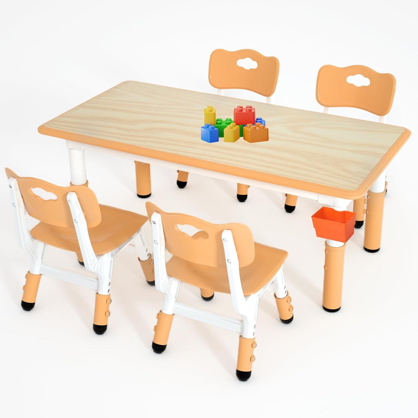 LulliSpace 3 Color Kids Table and 4 Chairs Set