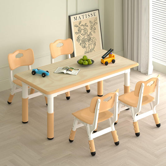 LulliSpace 3 Color Kids Table and 4 Chairs Set